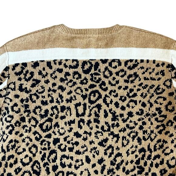 Current/Elliott Women’s Sz S Leopard Wool Cashmere Blend Sweater Duvall - Picture 8 of 13